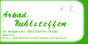 arpad muhlsteffen business card