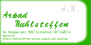 arpad muhlsteffen business card